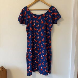 Nicole's Threads Handmade Short Sleeve T-Shirt Dress with Fox Print